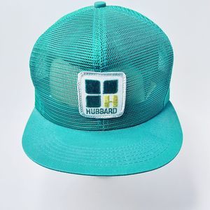 Vintage K Brand Trucker Hat Cap Green Snap Back Hubbard Good Condition Fg7